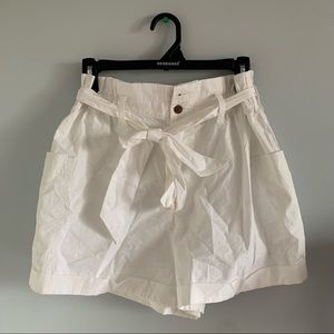 white paper bag shorts from urban outfitters